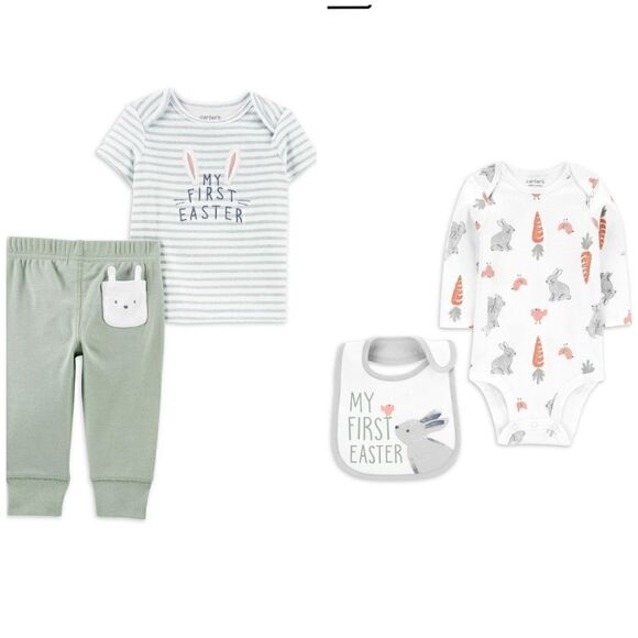 Nwt Carter's Child of Mine Baby Unisex Easter Outfit Bundle, Size Preemie - Picture 2 of 10